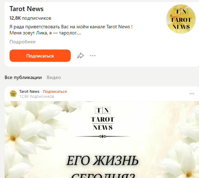 Таролог Tarot News яндекс дзен